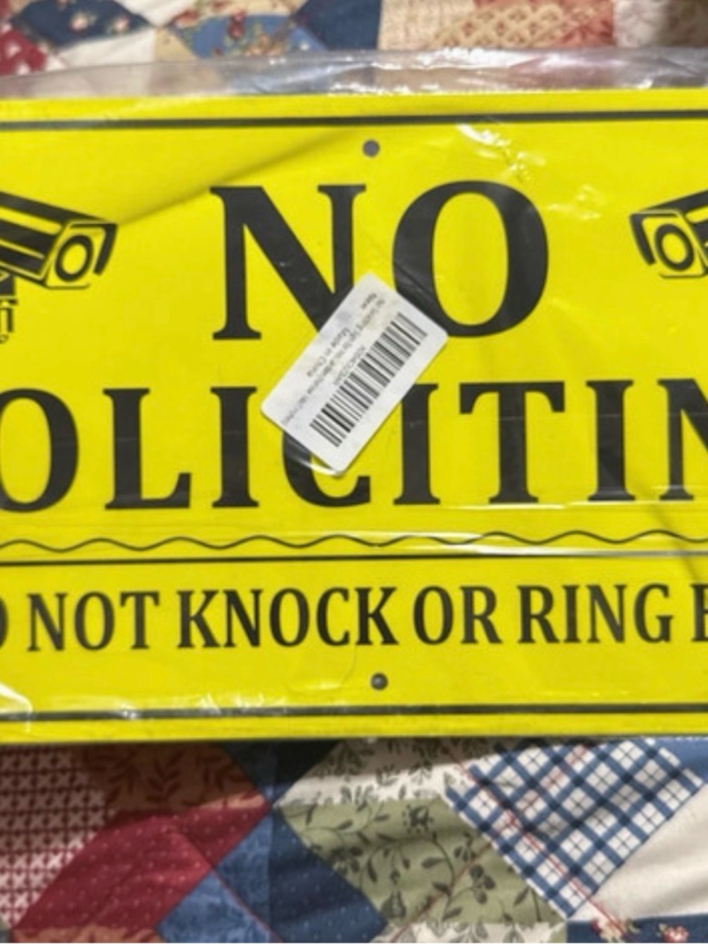 No Soliciting Yellow Door Sign - Home Party Supplies